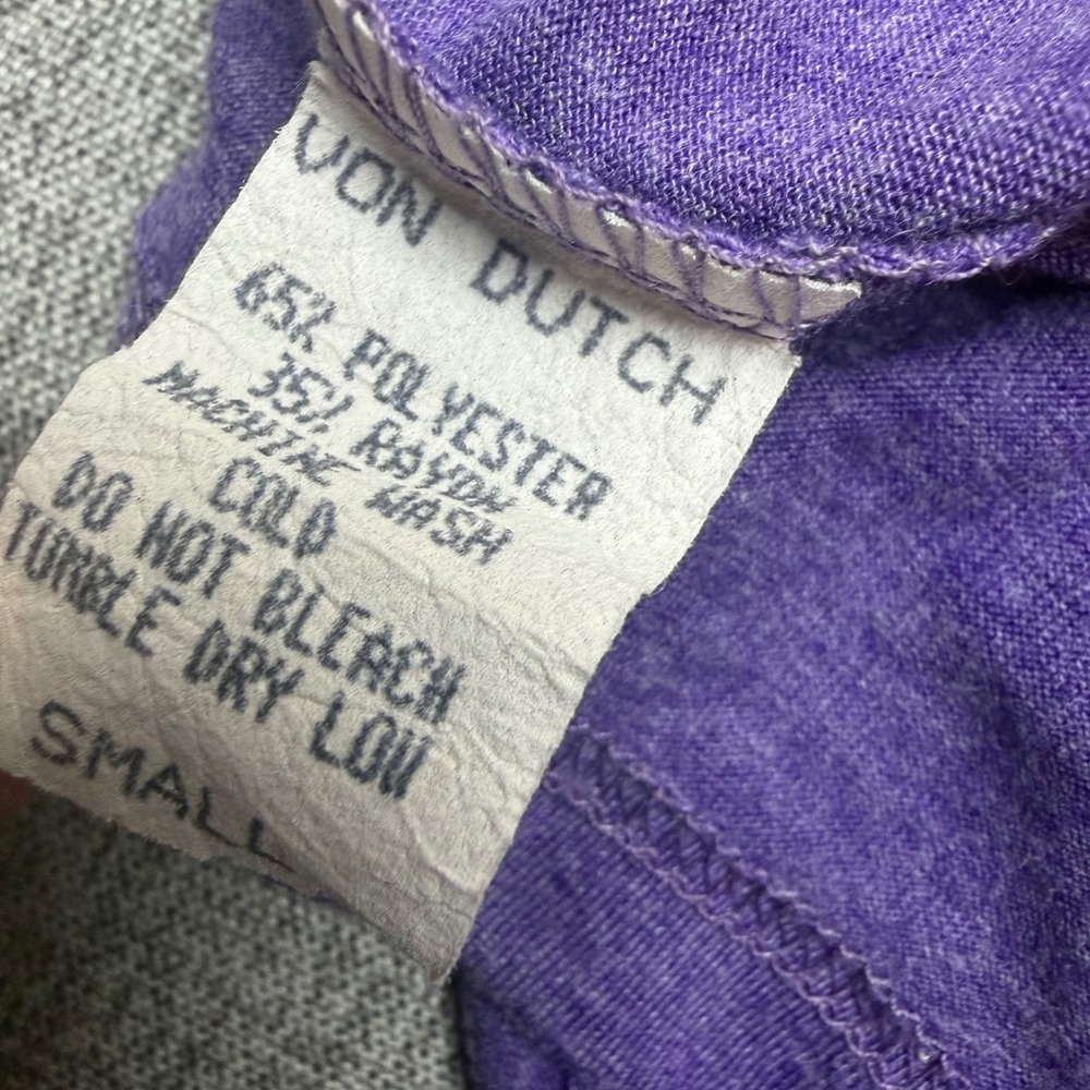VTG Von Dutch Purple Heather Cap Sleeve T-Shirt Graphic Tee Y2K Women's Small - Picture 8 of 9